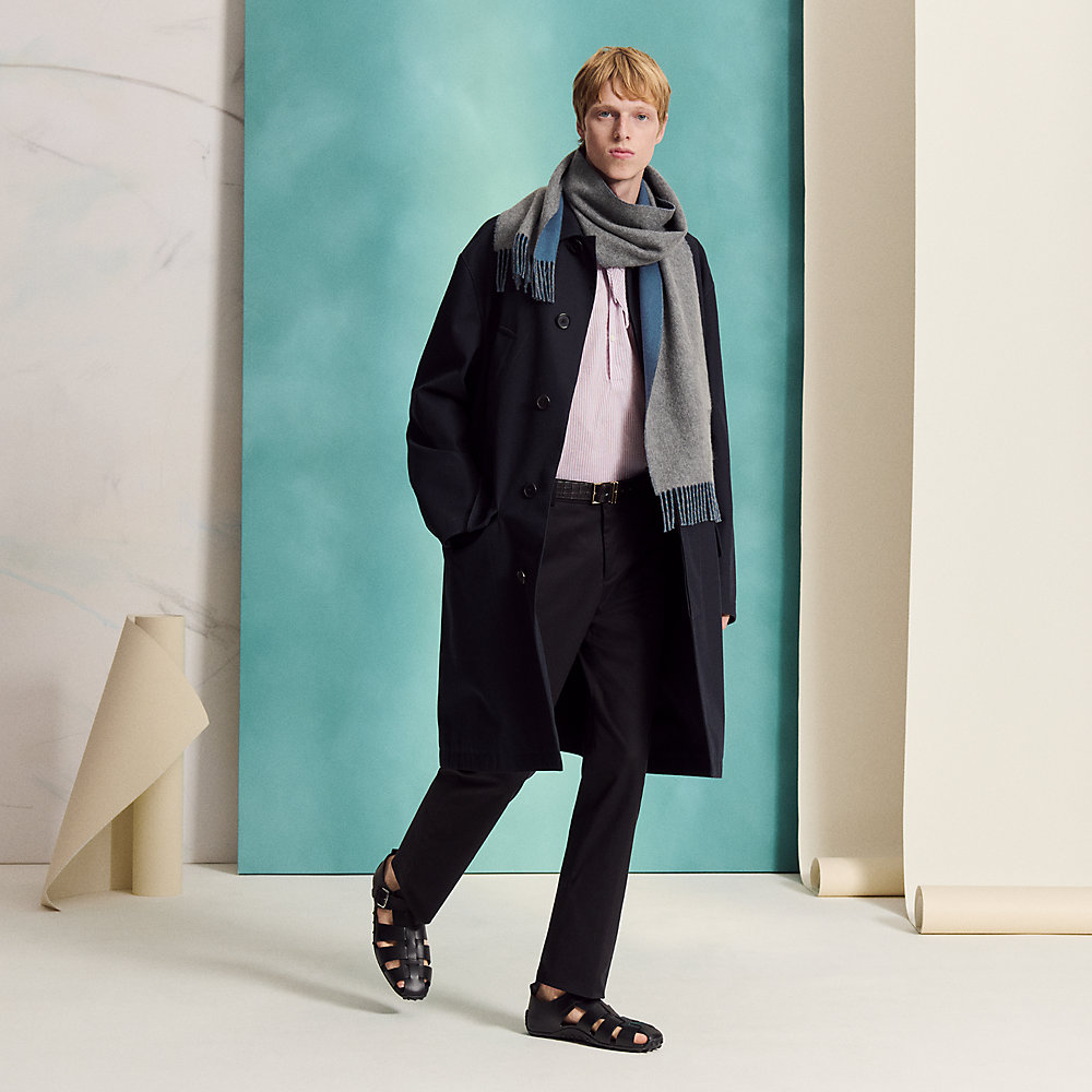 Recto-Verso PM H Puzzle scarf - Grey | Hermès Canada